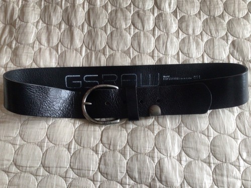Gstar black wide leather belt - black,
