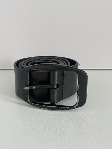 Star raw black leather belt - g,