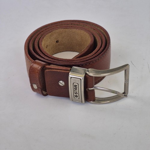 Star belt brown mens - brown, genuine