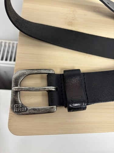 Star raw black leather - raw, belt